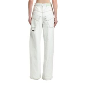 Off White- NWT High Oversized White Ripped Tomboy Jeans